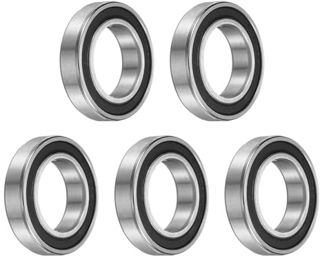 sourcing map 6905-2RS Kugellager, 25 x 42 x 9 mm, Chromstahl, doppelte Gummidichtungen, Präzisionslager, geschmierte Rillenkugellager, P6 (ABEC 3), 5 Stück