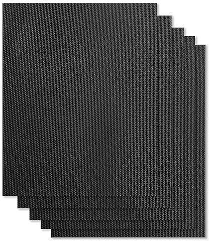 ASAB Set of 5 BBQ Grill Mat Portable Non Stick Heat Resistant BBQ Mat for Gas Grill Reusable Charcoal Grill Mat Easy to Clean Barbecue Baking Mat Sheet for Grilling Meat Vegetable Fish BBQ Accessories
