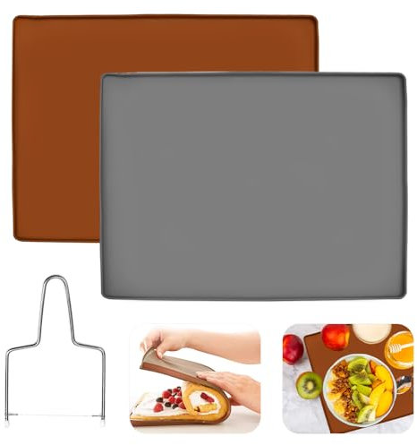 GZCZCC 2 Pièce Tapis de Cuisson Silicone pour Four 30x40cm Tapis à Gâteaux Roulé Plaque Gâteau Four Plaque Génoise Silicone Plaque Gâteau Roulé Pour Biscuit Gâteaux