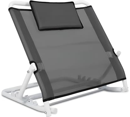 Eazy Adjustable Bed Backrest, Pre-Assembled 5-Position Foldable Backrest Pillow for Sitting Up in Bed, Bed Wedge, Removable Headrest and Cushion Support for Elderly, Pregnancy Recovery, and Home Use