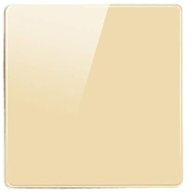 Ljusströmbrytare Gyllene härdat glasvägg 86 hotellrestaurang inredningsströmbrytare dold 10A PC-nyckelströmbrytare med LED-indikatorlampa(Blank Panel)