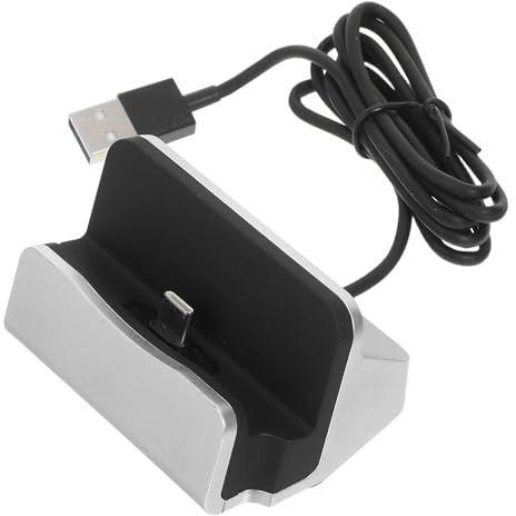 EXAOMBLE Stazione di Ricarica USB Tipo C Nera Portatile per Smartphone e Tablet Materiale Abs Plastica e Lega, Ricarica Veloce per Casa e Ufficio