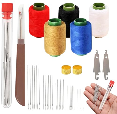 41Pcs Stainless Steel Sewing Needles Set, Sewing Kit Stainless Steel Needles Mini Travel Sewing Kit for Adults UK, Portable Needle and Thread Kit with Threader for Home Repairs & Crafting