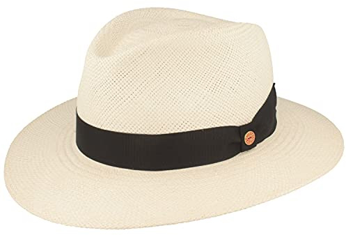 Original Sombrero Panamá | Sombrero de Paja Tejido a Mano en Ecuador – Correa Ancha Exterior – Protección Solar UV 40 – Resistente al Agua – Material Ligero y Transpirable