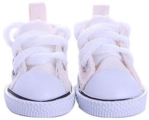 Hinleise Zapatos de muñeca de color sólido con cordones zapatos de lona para 18 pulgadas niña muñeca ropa traje accesorio (D)