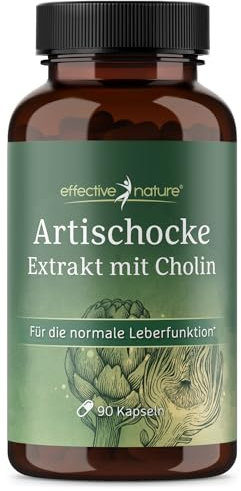 Artischocken Extrakt Kapseln - 6:1 hochdosiert - 2400 mg pro Tag - 2,5% Cynarin-Anteil - Mit Cholin für die normale Leberfunktion