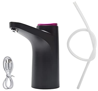 Electric Water Bottle Pump, Upgraded Water Pump, Portable USB Charging Water Dispenser With Tap, Water Dispenser Indoor & Outdoor, Water Jugs Pump for Kitchen Home Office Camping(Black)