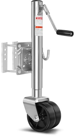 Stützrad 680KG für Anhänger Ø 57mm | Stützrad für Anhänger, Wohnwagen & Pferdeanhänger | Stahl verzinkt | 6 Zoll Doppelrad Anhängerheber I Bugrad I Schwerlast Stützrad