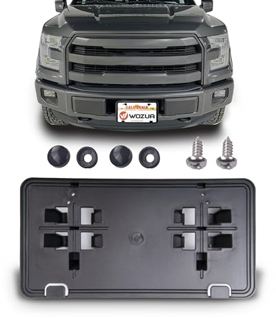 WOZUA Front Bumper License Plate Bracket Mount Holder for 2015 2016 2017 Ford F150 F-150,Replacement for FL3Z17A385B (May not Fully fit Your Model. See Pic 2 for Details)
