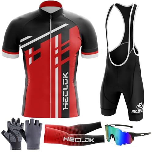 Ropa Ciclismo Verano Hombre Corta Maillot MTB，2024 Conjunto de Trajes de Ciclismo más nuevos+ Pantalones Cortos Transpirable Conjunto Maillot Ciclismo para al Aire Libre (TYP-9,M)