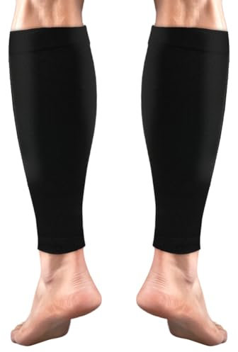 ACWOO 2 Stück Kompression Wadenbandage für Herren & Damen, Wadenbandage, Stützstrümpfe, Compression Socks für Sport, Fussball, Laufen,Schwellung, Erholung, schwarze Spirale