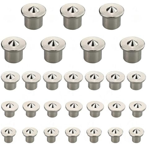 GIONAR Juego de 28 tacos de madera, 6 mm, 8 mm, 10 mm, 12 mm, juego de marcadores de tacos, tacos de centrado, tacos de madera, para armarios, mesas y más, perfecto para trabajos de madera precisa
