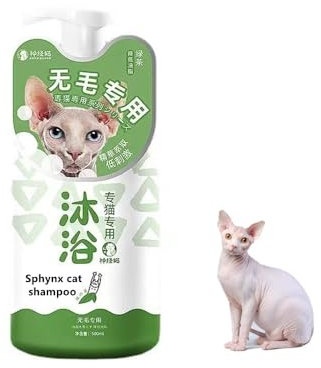Sphynx Katzenshampoo, beruhigendes Hautreiniger, effektive Ölkontrolle, Feuchtigkeit, schwarze Kinnentfernung, Schwanzdekontamination, Ölreinigung, 500 ml