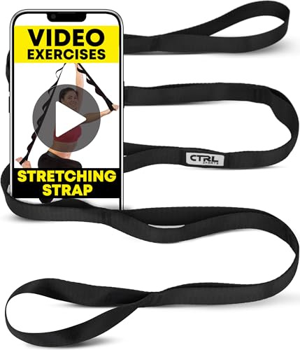 Ctrl Sports Stretching Strap Non Elastic Yoga Strap with Loops - Stretching Band for Physical Therapy, Stretch Bands for Exercise and Flexibility - Stretch Strap with 10 Loops, Hamstring & Leg Stretcher Strap