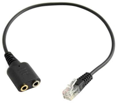 SHINEOFI Headset Converter 3.5mm to Rj9 Jack Adapter for Pc Headset and Telephone Use Dual 3.5mm to Rj9 Headphone Adapter Compatible Standard Telephones and Computers