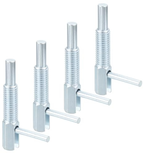QUARKZMAN 4 Pcs Pasador De Indexación Retráctil M12 Pasador De Resorte | De Acero Al Carbono, Con Resorte Cargado, Para Maquinaria Construcción Naval