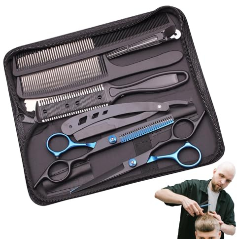 Kit di taglio dei capelli - Taglio professionale di Cessoia, barba in acciaio inox tagliata per modellare la cura, forbici | Set di forbici da parrucchiere professionali