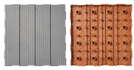 Azulejos PP para Terraza, 1m² Entrelazadas Baldosas Antideslizante Baldosa Exterior para Terraza Jardín Terraza Balcón 30 x 30 cm Light grey 22pcs