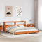 MOBCANT Massivholzbett ohne Matratze, Familienbett Bettrahmen Bettstütze Bett Geeignet für Hotel Schlafzimmer Schulen Wohnungen Wachsbraun 200x200 Kiefernholz