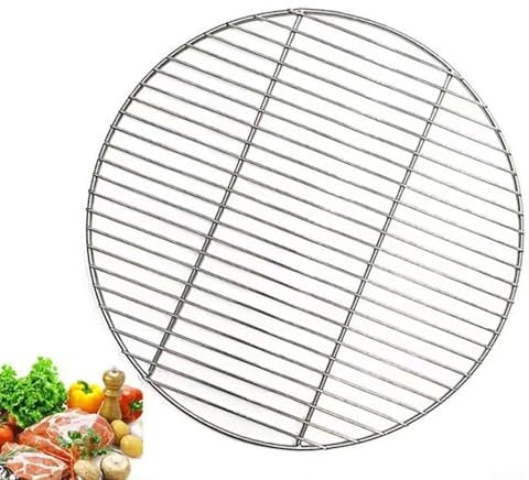 Stainless Steel BBQ Grill Grates - 30/35/40cm Round Cooking Grill Net with Welded Construction for Even Heat Distribution, Rust-Resistant Outdoor Barbecue Accessories (40cm)