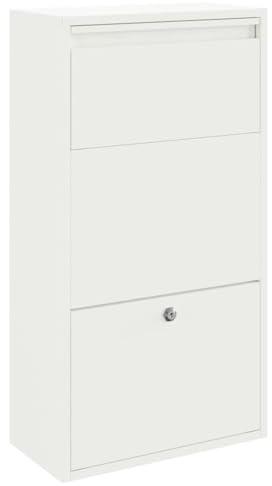 vidaXL Cassetta per pacchi con porta Bianco 44 x 22 x 82 cm Acciaio