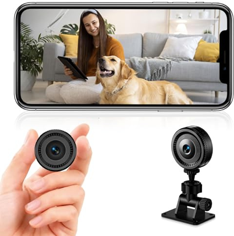 1080P miniatyr wifi spionkamera - smart övervakningskamera med nattsyn, rörelsedetektering och lång batteritid, fjärrövervakning för baby, hem, kontor och år