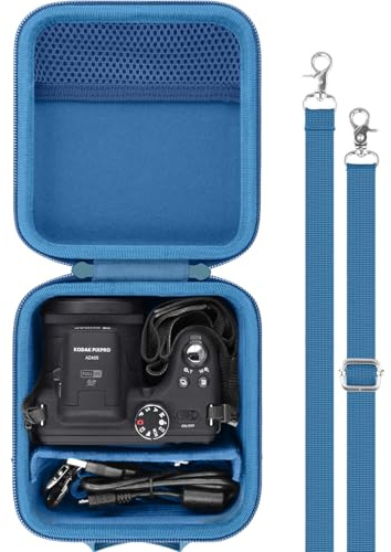 Aenllosi per custodia rigida protettiva da viaggio per fotocamera digitale KODAK PIXPRO Zoom AZ405/AZ425/AZ255/AZ401/AZ528,solo custodia,Azzurro