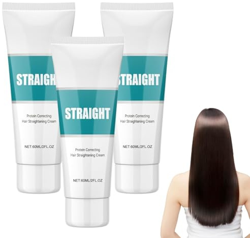 Crema alisadora Wadexr, cremas alisadoras con proteínas de seda y brillo para cabello rizado, natural potente, tratamiento capilar con proteínas (3pcs)