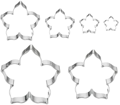 sourcing map 1 Set Flower Cookie Cutter, Pentagon Flower Fondant Baking Tool for Making Cookie Silver