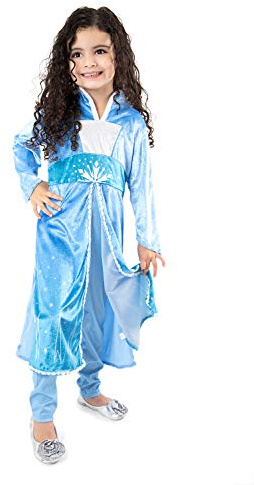 Little Adventures Deluxe Ice Princess Dress up Costume (Medium Age 3-5) - Machine Washable Child Pretend Play and Party Dress with No Glitter