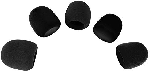 Pronomic WS-505 BK Windschutz 40-55 mm 5er Set Schwarz, Farbe: Schwarz