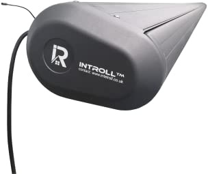 INTROLL INT500 Full kassett infällbar, motoriserad trädgård uteplats elektrisk markis – fjärrkontroll skuggning, rostfri aluminiumlegering, akryl/polyestertyg för vatten och vindmotstånd