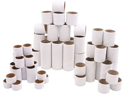 Craftplay Tubi modellabili in cartone, lunghezze e diametri assortiti, cartoncino resistente, confezione da 54 tubetti