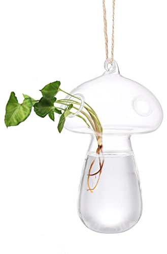 2 Stück Hydrokultur-Pflanzenvasen, Glasvasen, hängende Pilz-Hydrokultur-Vase, Schreibtisch-Blumentopf, Hypoton-Flasche, Pilzgläser, kreative Vasen, Wandmontage, Blumentöpfe für Heimdekoration