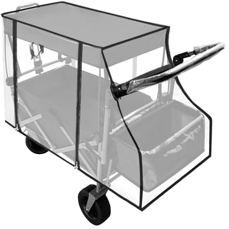 QWORK® Universal Handcart Rain Cover Transparent Rain Cover with Zip Handcart Accessories