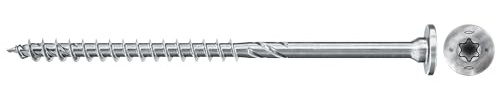 fischer PowerFast II Spanplattenschraube 5,0 x 100, Stufensenkkopf mit Innenstern TX25, Teilgewinde, Schraube für Holzverarbeitung, reduziert Einschraubwiderstand & Einschraubzeit, gvz, 100 Stück