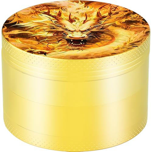 Sytranrein Herb Grinder, 2,5 pollici Grinder in metallo con pollen Catcher, Portable 4 Piece Grinder per erbe secche e spezie (Dorato)