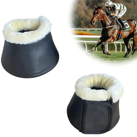 Horse Boots, Hoof Bells For Horses, Robust And Shock-Absorbing Jumping Bells, Protective Gear And Training Equipment, Lambswool Hoof Bells Made Of Artificial Leather, Wraps & Accessories (XL)
