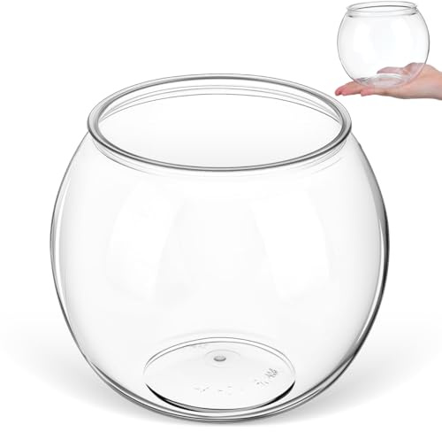 Toddmomy Unbreakable Fish Tank Decoration Plastic Fish Bowl for Goldfish Home Office Decor