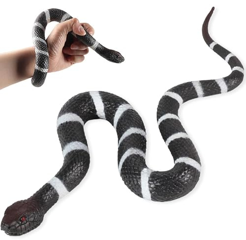 YEAMLTE Faux Serpent Realiste, Serpent en Caoutchouc Réaliste, Élastique Serpent De Simulation Jouet, pour Accessoires de Jardin pour Effrayer Oiseaux, Décoration d'halloween (C)