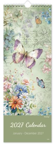 2027 Calendar Slim, Woodland Animal Art Monthly Calendar Planner