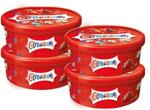 4 X Celebration Chocolate Tubs 550G Christmas 2025 (NEW PACK)