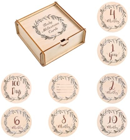 Infant First Year Growth Marker Photo Card Milestones Baby Shower Gift 8PCS Monthly Milestones Photo