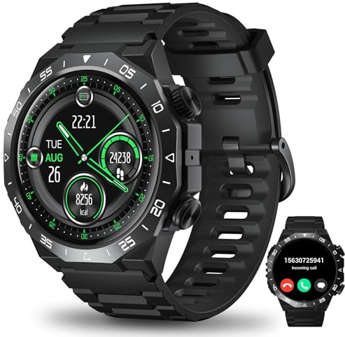 Smartwatch Herren Damen, 1,39 Touch Fitnessuhr mit Bluetooth Anruf AI Assistentin, 112+ Sportmodi Fitness Tracker SpO2 Pulsuhr Schlafmonitor Schrittzähle,IP68 Wasserdicht Sport Uhr für Android iOS