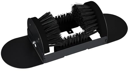 Relaxdays Spazzola pulisci-Scarpe con setole perimetrali, zerbino Esterno, setole robuste, fissabile a Pavimento, Nero