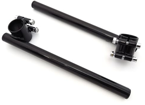 Universal Black 7/8 Diameter Clip-On Handlebars - 35mm Fork Tube - 12 Long - Fits Honda Kawasaki Suzuki Yamaha Cafe Racer Vintage Motorcycle