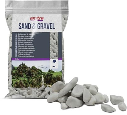 Amtra Pebble Décoration pour Aquariophilie, Blanc, 2-4 cm, 5 kg