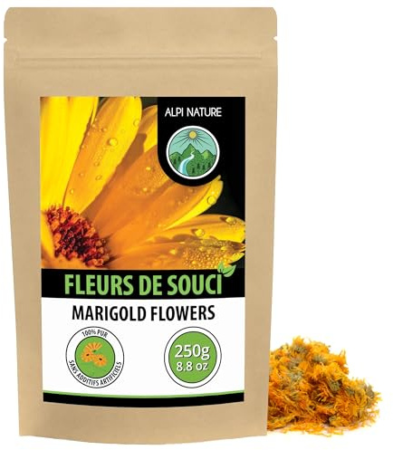 Alpi Nature Ringblommor Hel Torkad 250g, Ringblomsknoppar, Ringblomma Te, Calendula officinalis