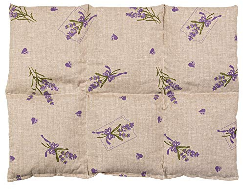 Coussin aux graines de groseille 40x30 - Coussin chauffant pour le dos ... - Bouillotte sèche - Compresse chaude ou froide (6 compartiments; Design: Champêtre romantique)