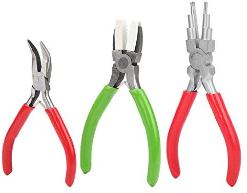 BuyWeek Schmuckzange Set, 3 Stück Professionelle Schmuckzangen Set Schmuck Machen Werkzeuge Bastelwerkzeuge für Schmuckherstellung
